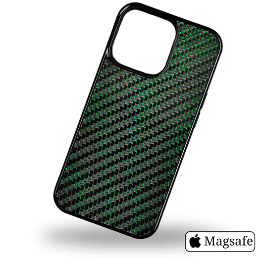 iPhone Woven CarbonCover - Smaragd | Magsafe