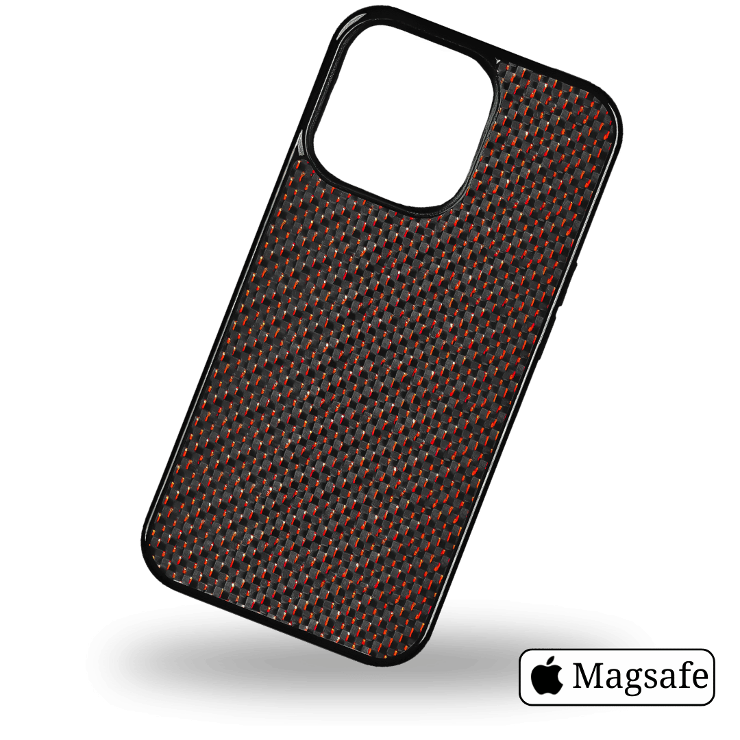 iPhone Woven CarbonCover - Ruby | Magsafe